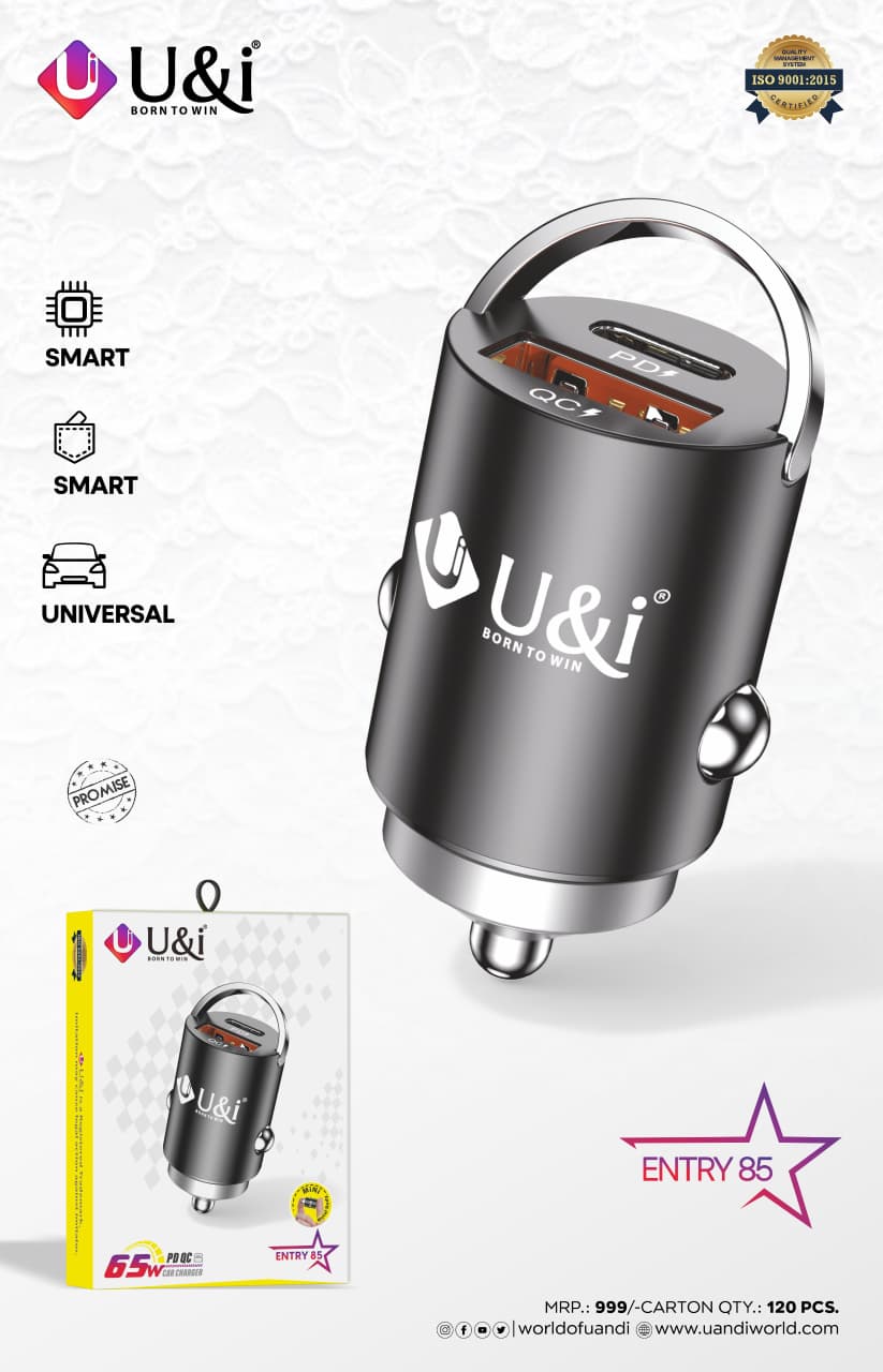 U&i 65W Car Charger (PD+QC)